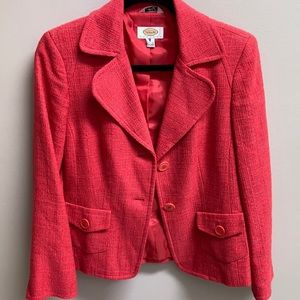 Talbots Petites Womens sz 4 Button Tweed Fully Lined Blazer Jacket